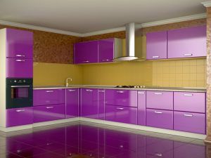 Contemporary Purple Kitchen